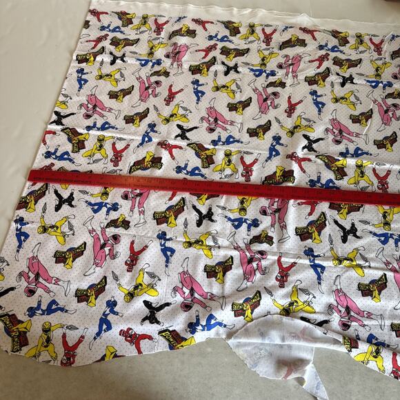 Vtg 1994 Mighty Morphin Power Rangers fabric Saban 32”x55” Used Rough Cut Figure - Picture 8 of 12
